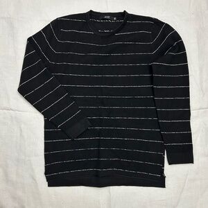 Black Striped Knit Sweater